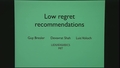 Image for Low-regret Recommendations