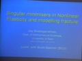 Image for Singular minimisers in nonlinear elasticity and modelling fracture