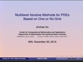 Image for Multilevel iterative methods for PDEs based on one or no grid
