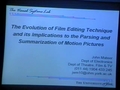 Image for The Evolution of Film Editing Technique and Its Implications to the Parsing and Summarization of Motion Pictures