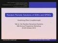 Image for Random Periodic solutions of SDEs and SPDEs