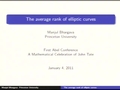 Image for The average rank of elliptic curves
