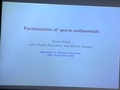 Image for Factorization of Sparse Polynomials