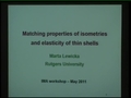 Image for Matching properties of isometries and elasticity of thin shells