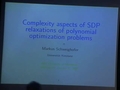 Image for Complexity Aspects of SDP Relaxations of Polynomial Optimization Problems