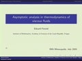 Image for Asymptotic analysis in thermodynamics of viscous fluids. Lecture 1