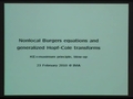 Image for Nonlocal Burgers equations and generalized Hopf-Cole transforms