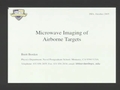 Image for Microwave Imaging of Airborne Targets