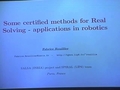Image for Some certified methods for Real Solving - applications in robotics