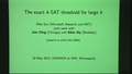 Image for The Exact k-SAT Threshold for Large k