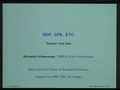 Image for Tutorial - SDP, GFA, ETC...