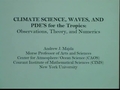 Image for Tutorial Lecture: Climate Science, Waves and PDE's for the Tropics