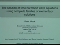 Image for The solution of time harmonic wave equations using complete families of elementary solutions