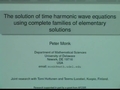 Image for The solution of time harmonic wave equations using complete families of elementary solutions