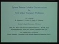 Image for Sparse tensor Galerkin discretizations for first order transport problems