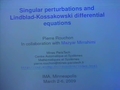 Image for Singular perturbations and Lindblad-Kossakowski differential equations