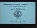 Image for First exit times of solutions of SDEs driven by Levy noise with heavy tails