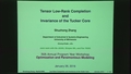 Image for Tensor Low-Rank Completion and Invariance of the Tucker Core