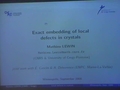 Image for Exact Embedding of Local Defects in Crystals