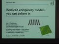 Image for Reduced complexity models you can believe in