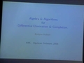 Image for Algebra & Algorithms for Differential Elimination & Completion