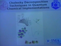 Image for Cholesky Decomposition Techniques in Quantum Chemical Implementations