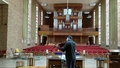 Image for Daily devotional performance in the empty sanctuary of First Lutheran Church