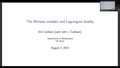 Image for Witness complexes and Lagrangian duality