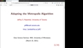 Image for Adapting the Metropolis Algorithm