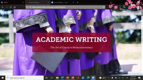 Thumbnail for entry ENGL 1010 Lecture Recording (Metacommentary &amp; Academic Writing)