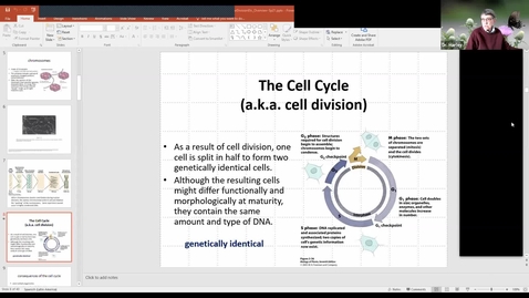 Thumbnail for BTNY 3153  2021_02_22: finish Nuclear Divisions, the Cell Cycle, and the Sporic Life Cycle