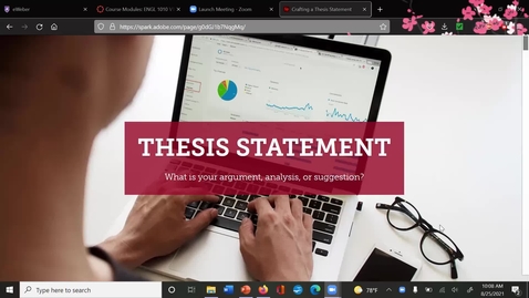 Thumbnail for ENGL 1010 Lecture Recording (Thesis Statements) 2