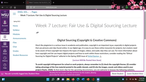 Thumbnail for ENGL 1010 Lecture: Fair Use