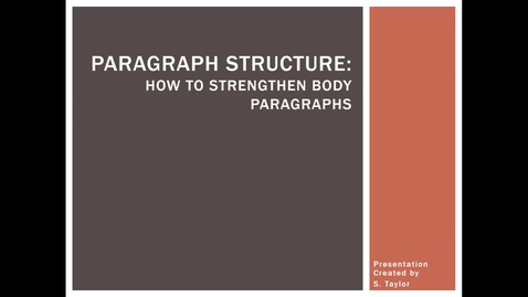 Thumbnail for ENGL 1010, Unit 2: Paragraph Structure