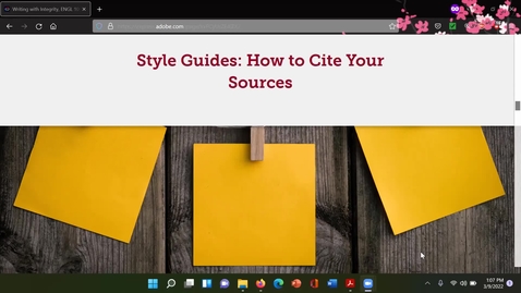 Thumbnail for entry ENGL 1010, Unit 1 Lecture: Style Guide &amp; Proper Citation