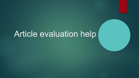 Thumbnail for Article evaluation advice (pp pres)