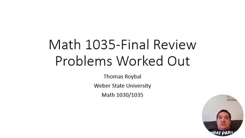Thumbnail for Final Review Solutions #1