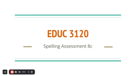Thumbnail for Spelling Assessment 8c - Google Slides - 25 September 2025