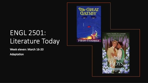 Thumbnail for ENGL 2501 Week Eleven Spring 2026