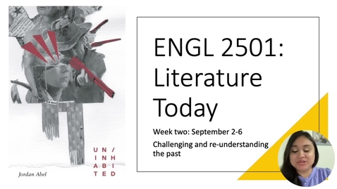 Thumbnail for ENGL 2501 September 1 Week Two Lesson