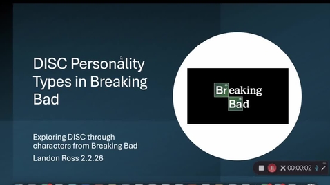 Thumbnail for Disc personalities breaking bad. Landon Ross