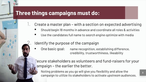 Thumbnail for entry Types of Campaign Messages and Organizing Political Campaigns (2/4)