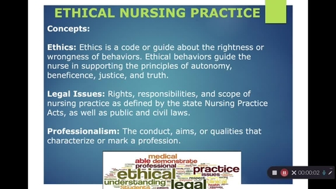 Thumbnail for entry Unit 1 RECORDED LECTURE Ethical Nursing Practice