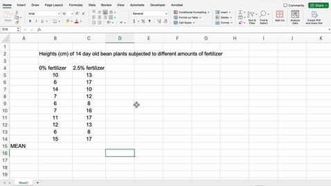 Thumbnail for MAC Version of Excel - How to do a T-test
