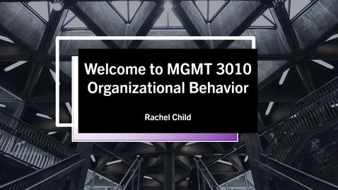 Thumbnail for MGMT 3010 Welcome to Class