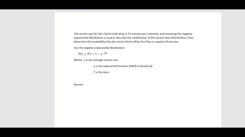 Thumbnail for Service rate Final Exam video