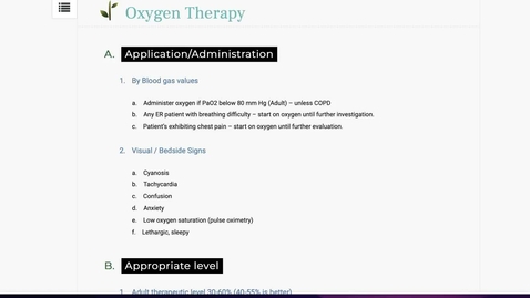 Thumbnail for entry Oxygen Therapy.mp4 - Quiz