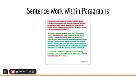 Thumbnail for Online 4320 Week 5 Sentence Work in a Paragraph - Google Slides - 1 February 2026
