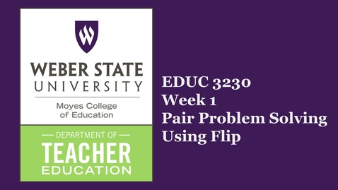 Thumbnail for EDUC 3230 W1_Modeling discussion and Flip