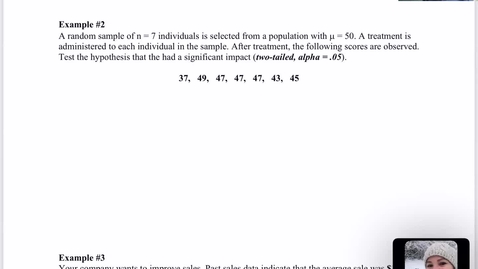 Thumbnail for One-sample t-test (Example #2)